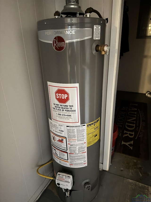 utilities featuring gas water heater