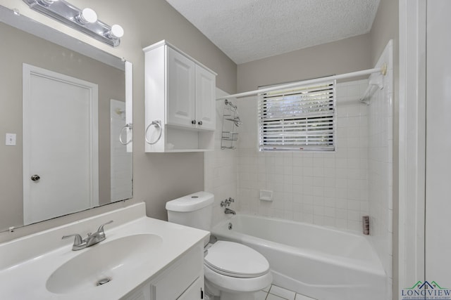 2202 Woodbine Dr, Gladewater, TX 75647 - bathroom featuring vanity, shower / washtub combination, and a textured ceiling