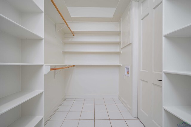 view of walk in closet