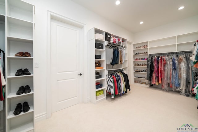 spacious closet featuring carpet