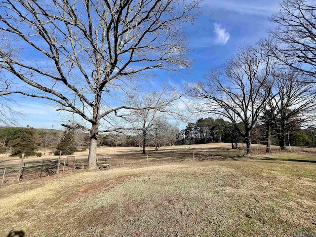 view of yard with a rural view