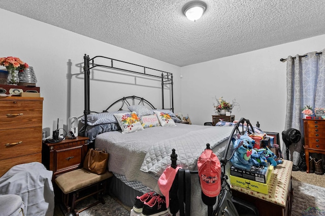 bedroom with a textured ceiling