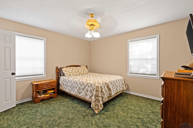 bedroom featuring carpet flooring and ceiling fan