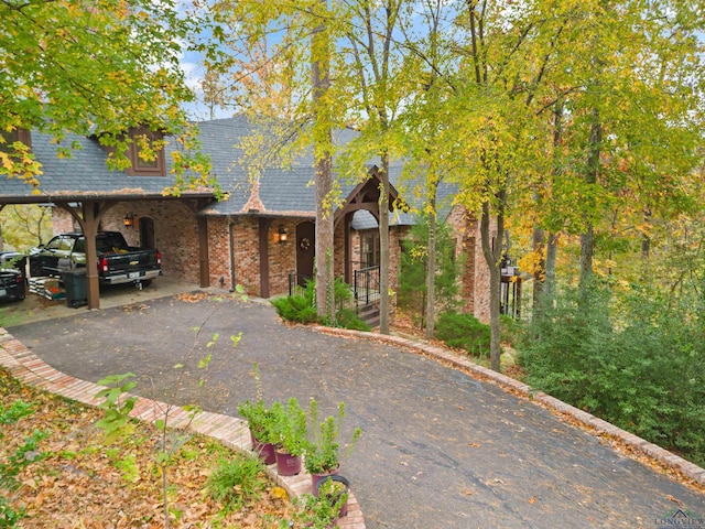 view of front of house with a carport