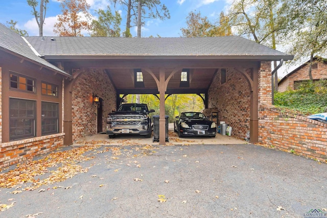 view of car parking with a carport