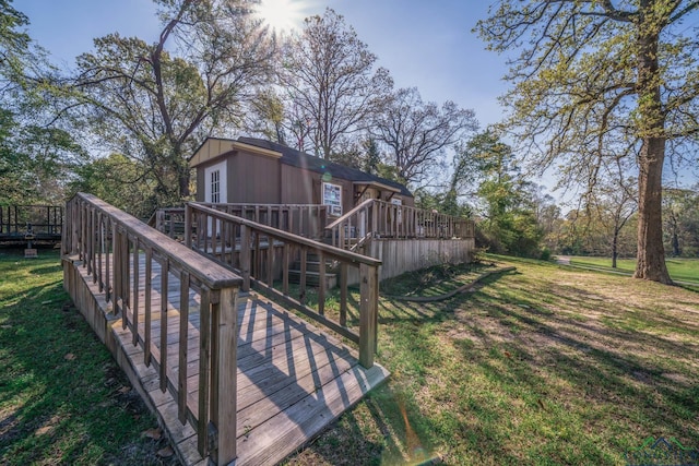 view of yard featuring a deck