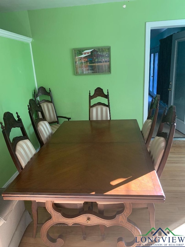 dining area featuring light hardwood / wood-style flooring