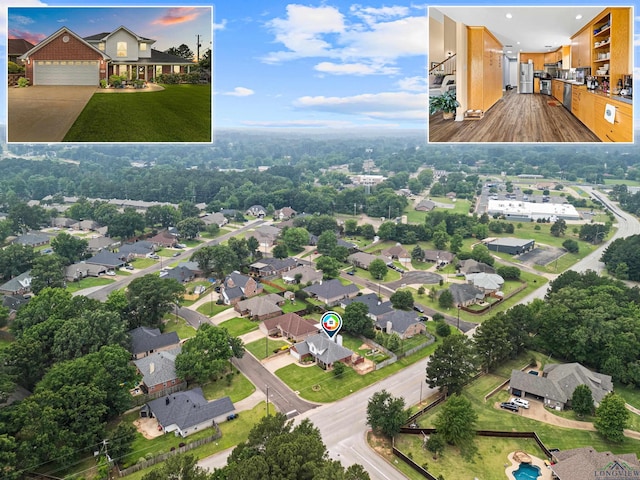 3709 Rouncival Dr, Longview, TX 75605 - aerial perspective of suburban area