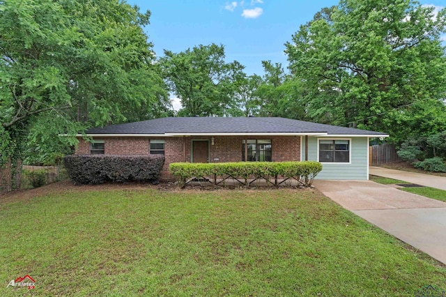 ranch-style home with brick siding