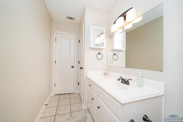 bathroom featuring tile patterned flooring and vanity