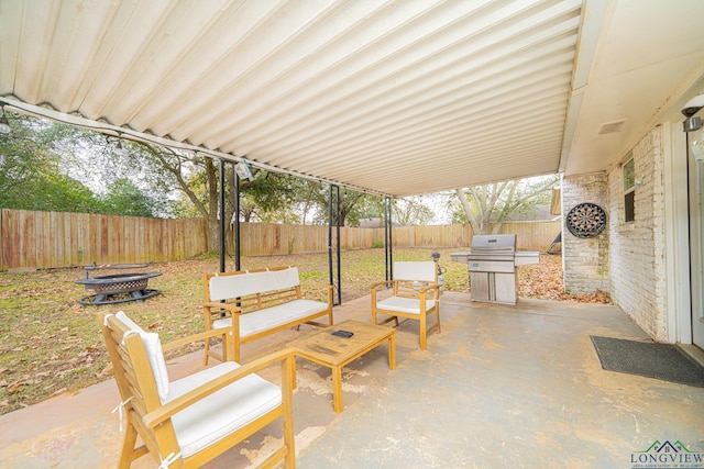 view of patio / terrace featuring outdoor lounge area and grilling area