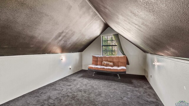 128 Inwood Rd, Texarkana, TX 75501 - unfurnished room with a textured ceiling, vaulted ceiling, and carpet floors