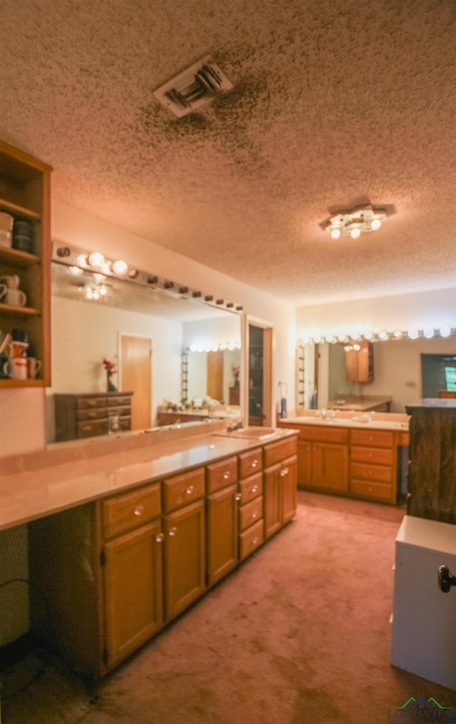 1006 Quitman St, Pittsburg, TX 75686 - bathroom with a textured ceiling and vanity