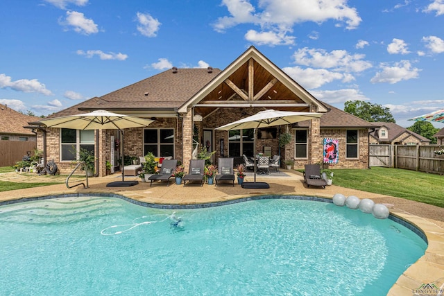 3803 Hobson Rd, Longview, TX 75605 - view of swimming pool with a patio area and ceiling fan