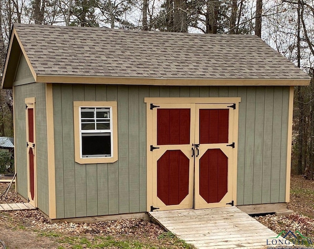 view of shed
