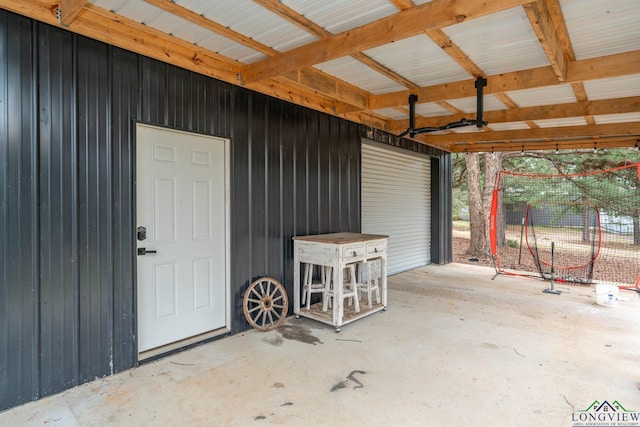 view of garage