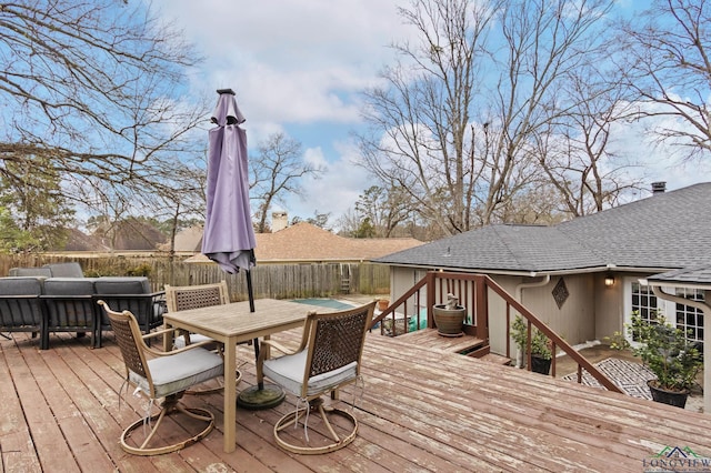 deck with an outdoor hangout area