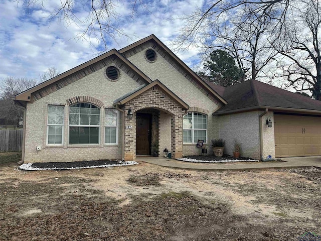 view of front of home with a garage