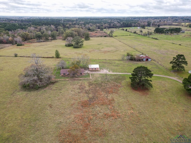 aerial view with a rural view