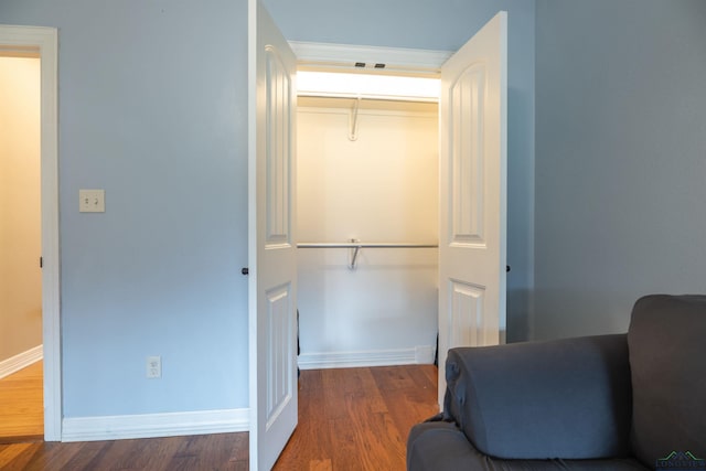 interior space with hardwood / wood-style floors