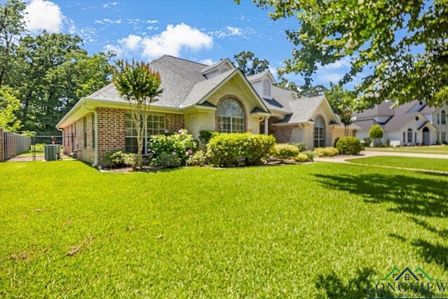 909 University Dr, Carthage, TX 75633 - view of front of home with cooling unit and brick siding