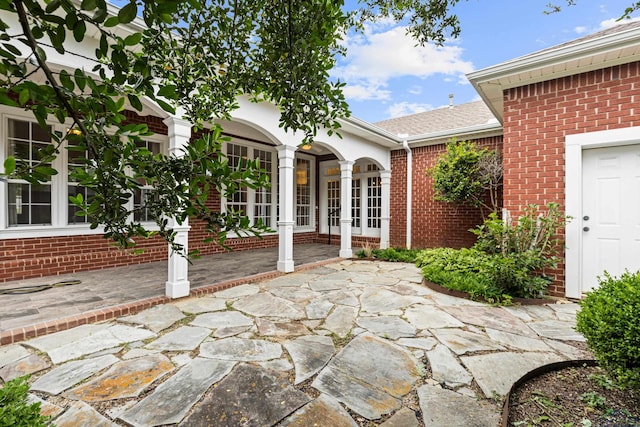 view of patio / terrace featuring french doors