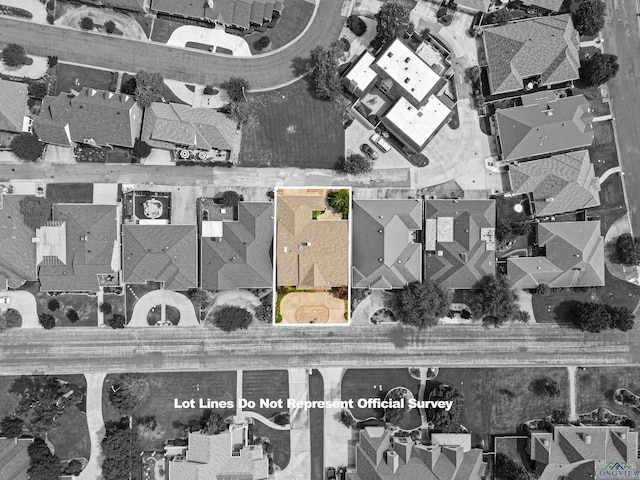 aerial view with a residential view