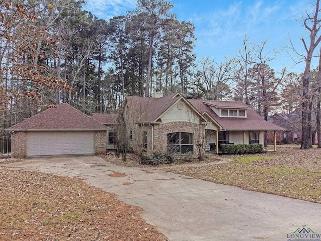 view of front of house with a garage