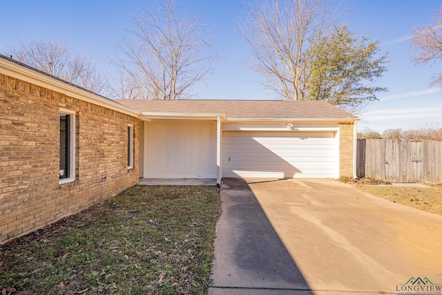 exterior space featuring a garage