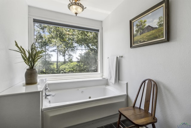 bathroom featuring a tub