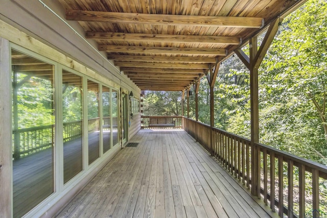 view of wooden deck