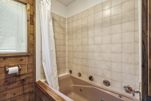 bathroom featuring shower / bath combination with curtain