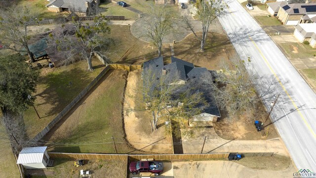 100 Bretta Cir, Longview, TX 75605 - mid-century home featuring a shingled roof, a chimney, and brick siding