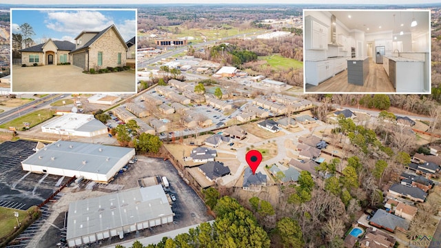 drone / aerial view with a residential view