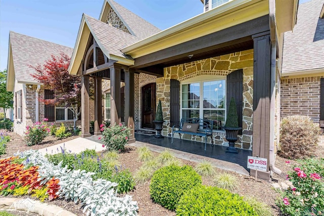 exterior space with covered porch