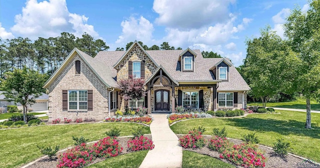 view of front of house featuring a front lawn