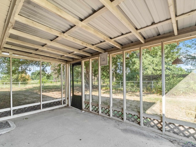 view of unfurnished sunroom