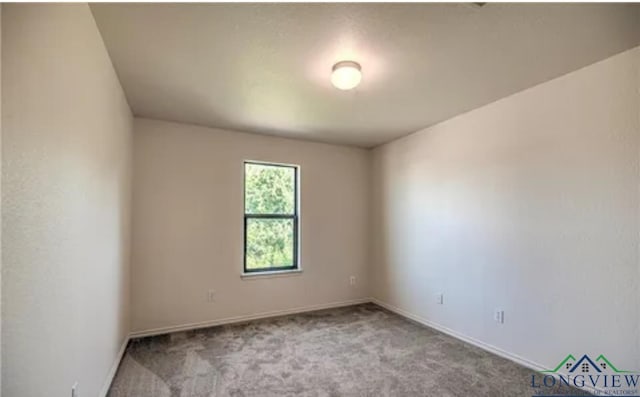 spare room featuring light colored carpet