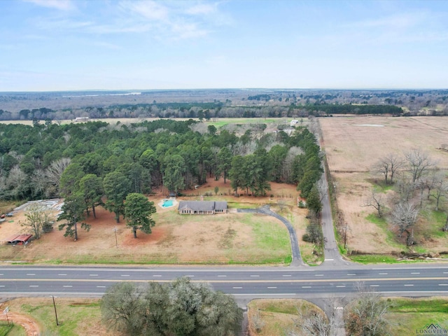 aerial view with a rural view