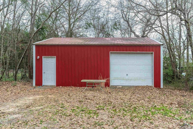 view of garage