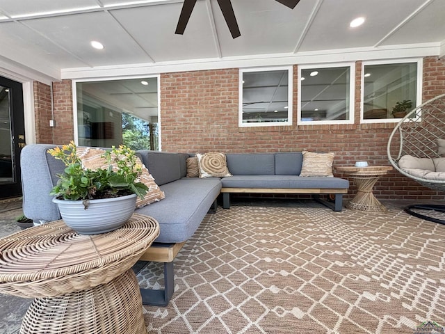 3 Lindsey Ln, Longview, TX 75601 - view of patio featuring outdoor lounge area and ceiling fan