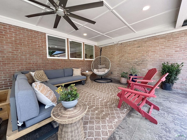3 Lindsey Ln, Longview, TX 75601 - view of patio featuring ceiling fan and outdoor lounge area