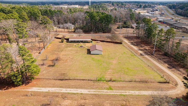 bird's eye view with a rural view