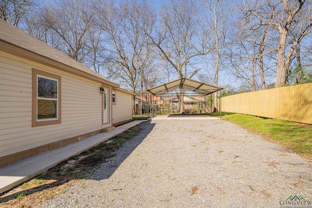 view of yard featuring fence