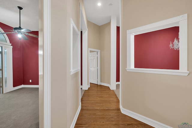 hall featuring hardwood / wood-style floors