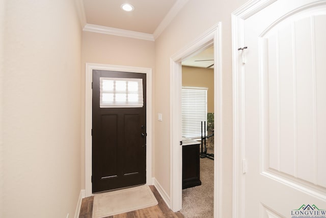 2131 Page Creek Trl, Longview, TX 75601 - entryway with ornamental molding, light wood-type flooring, and recessed lighting
