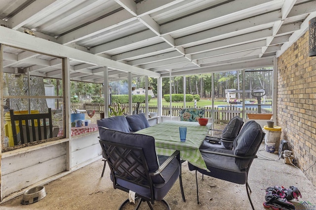 view of sunroom