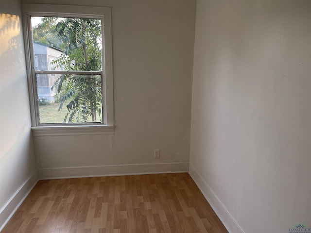 unfurnished room featuring light hardwood / wood-style floors and a wealth of natural light