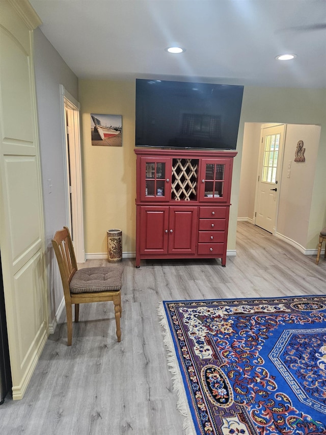 interior space with hardwood / wood-style floors