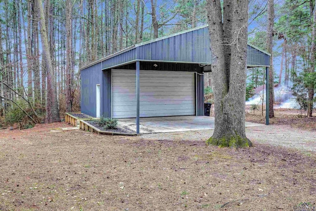 garage featuring a detached garage